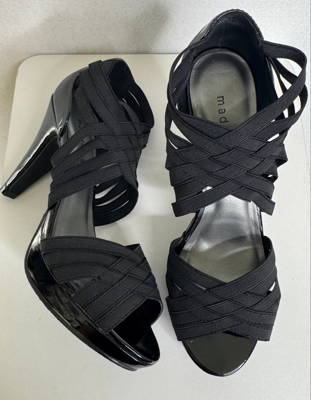 Madden Girl Kelltic Black Strappy Platform Heels 2010 Size 8
